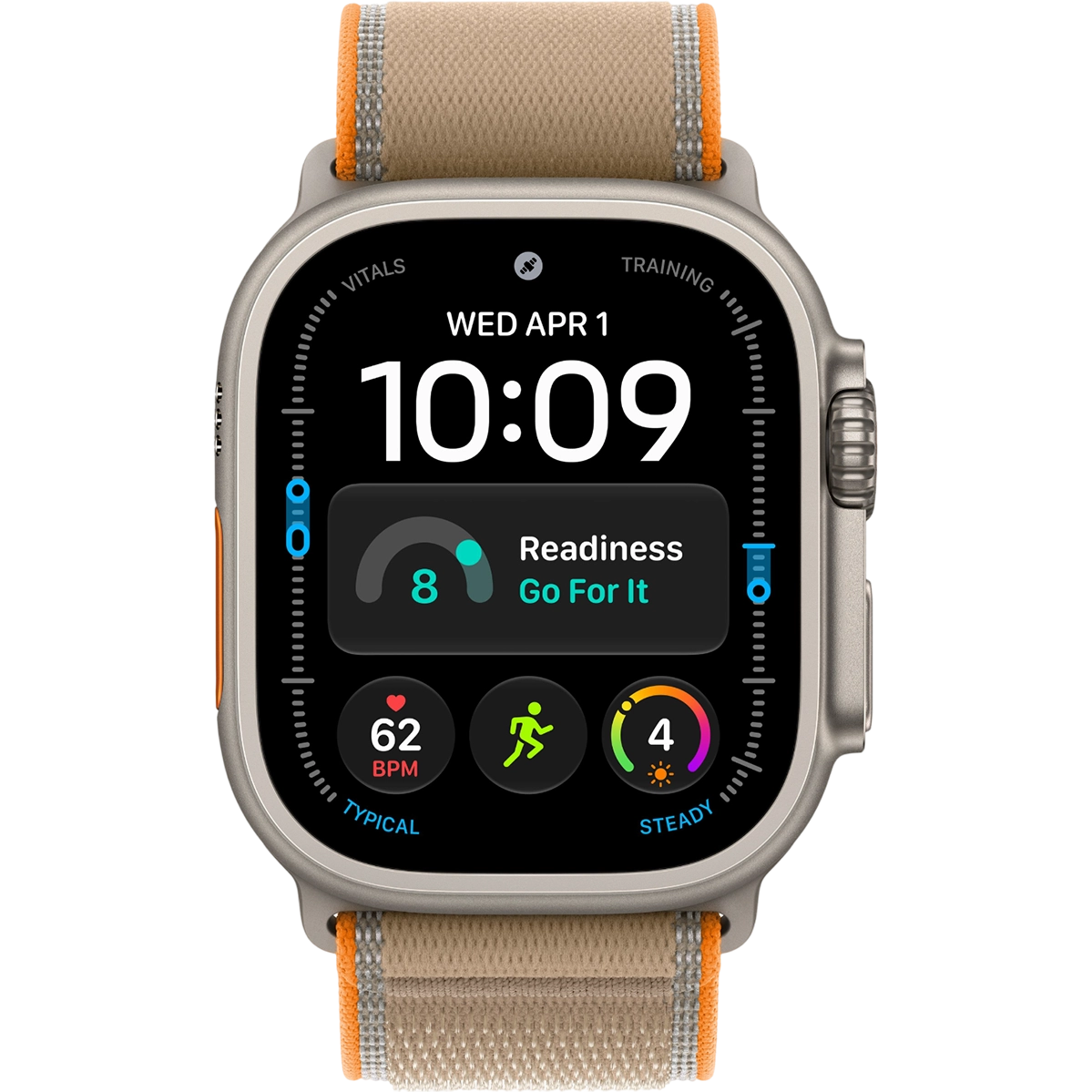 Apple Watch Ultra 4 GPS + Cellular 49mm Natural Titanium Case with Sand Trail Loop - M/L (MJAQ4)