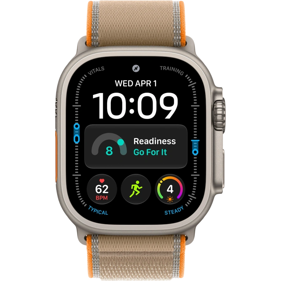 Apple Watch Ultra 4 GPS + Cellular 49mm Natural Titanium Case with Sand Trail Loop - S/M (MJAJ4)