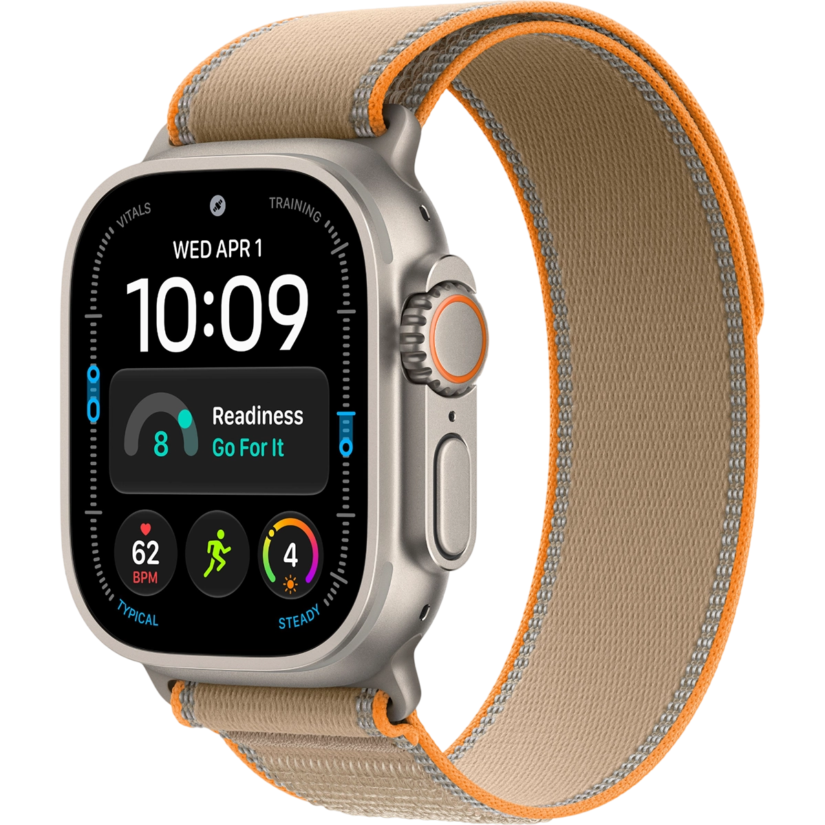 Apple Watch Ultra 4 GPS + Cellular 49mm Natural Titanium Case with Sand Trail Loop - M/L (MJAQ4)
