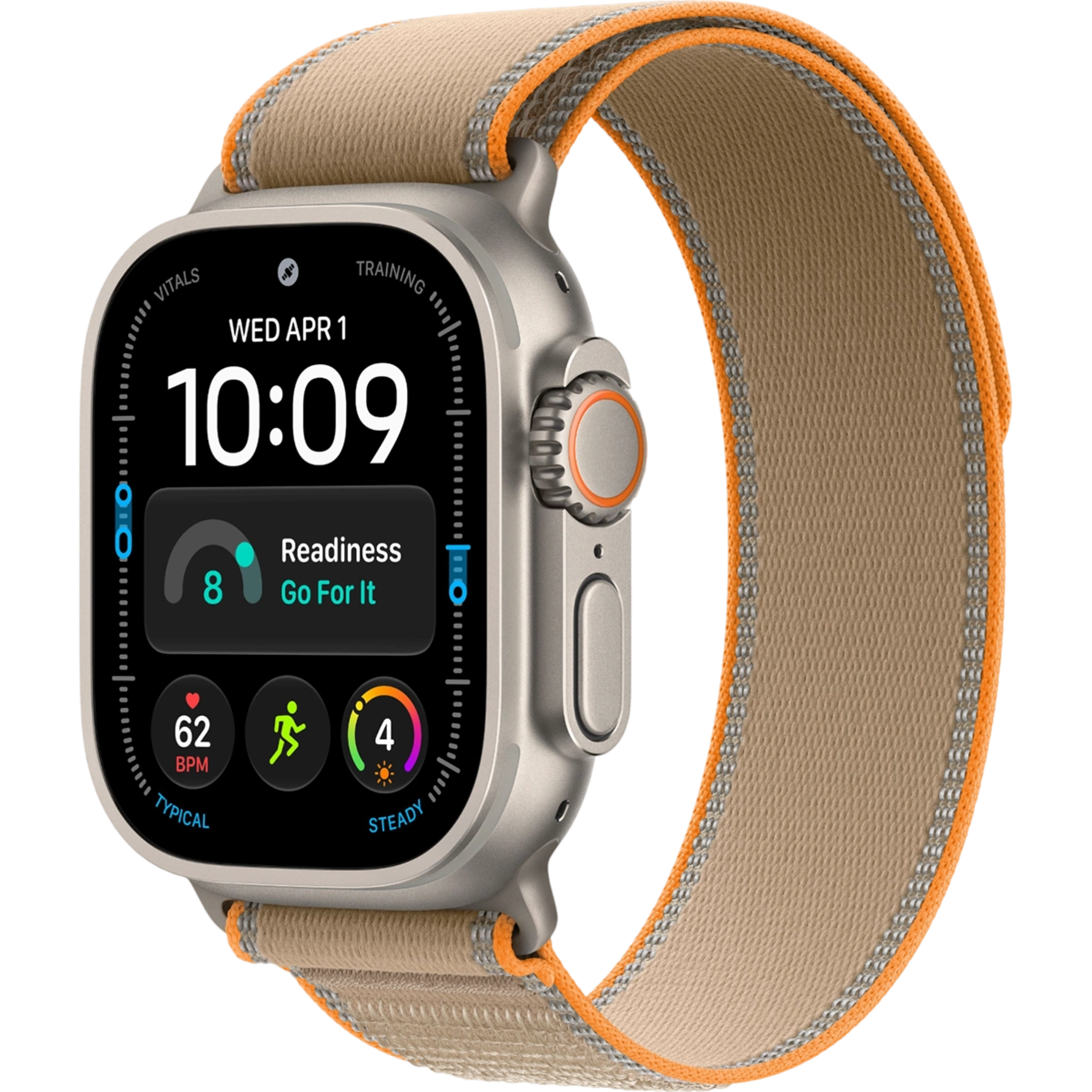 Apple Watch Ultra 4 GPS + Cellular 49mm Natural Titanium Case with Sand Trail Loop - S/M (MJAJ4)