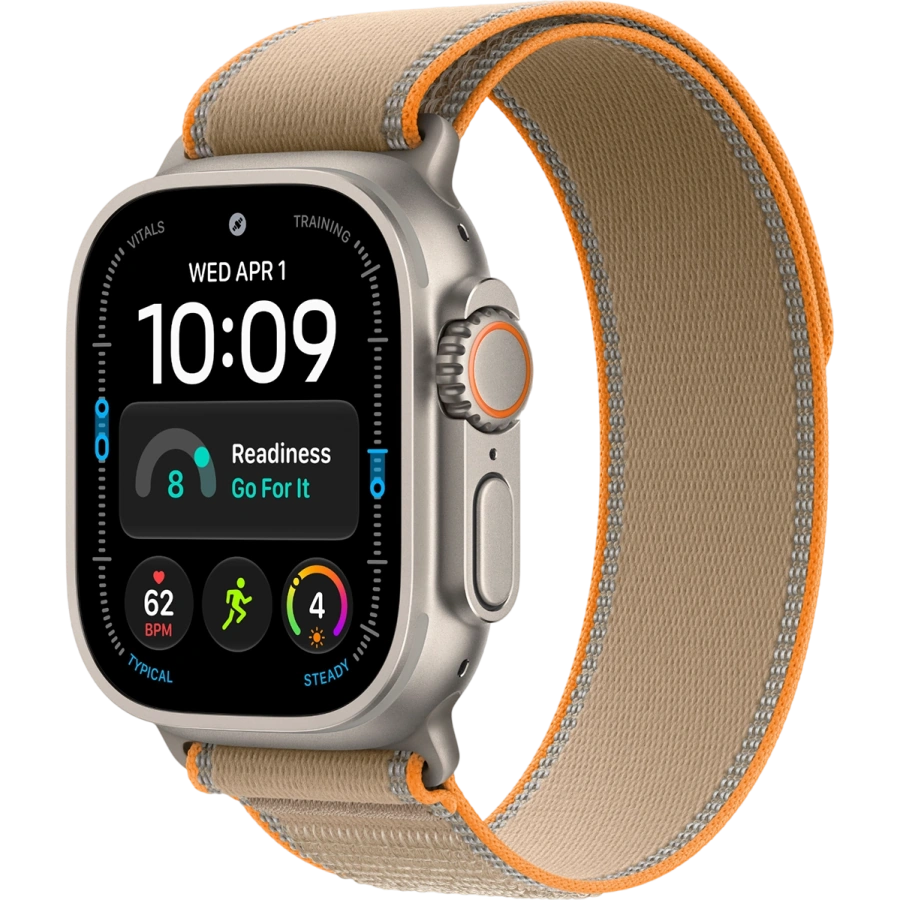 Apple Watch Ultra 4 GPS + Cellular 49mm Natural Titanium Case with Sand Trail Loop - S/M (MJAJ4)