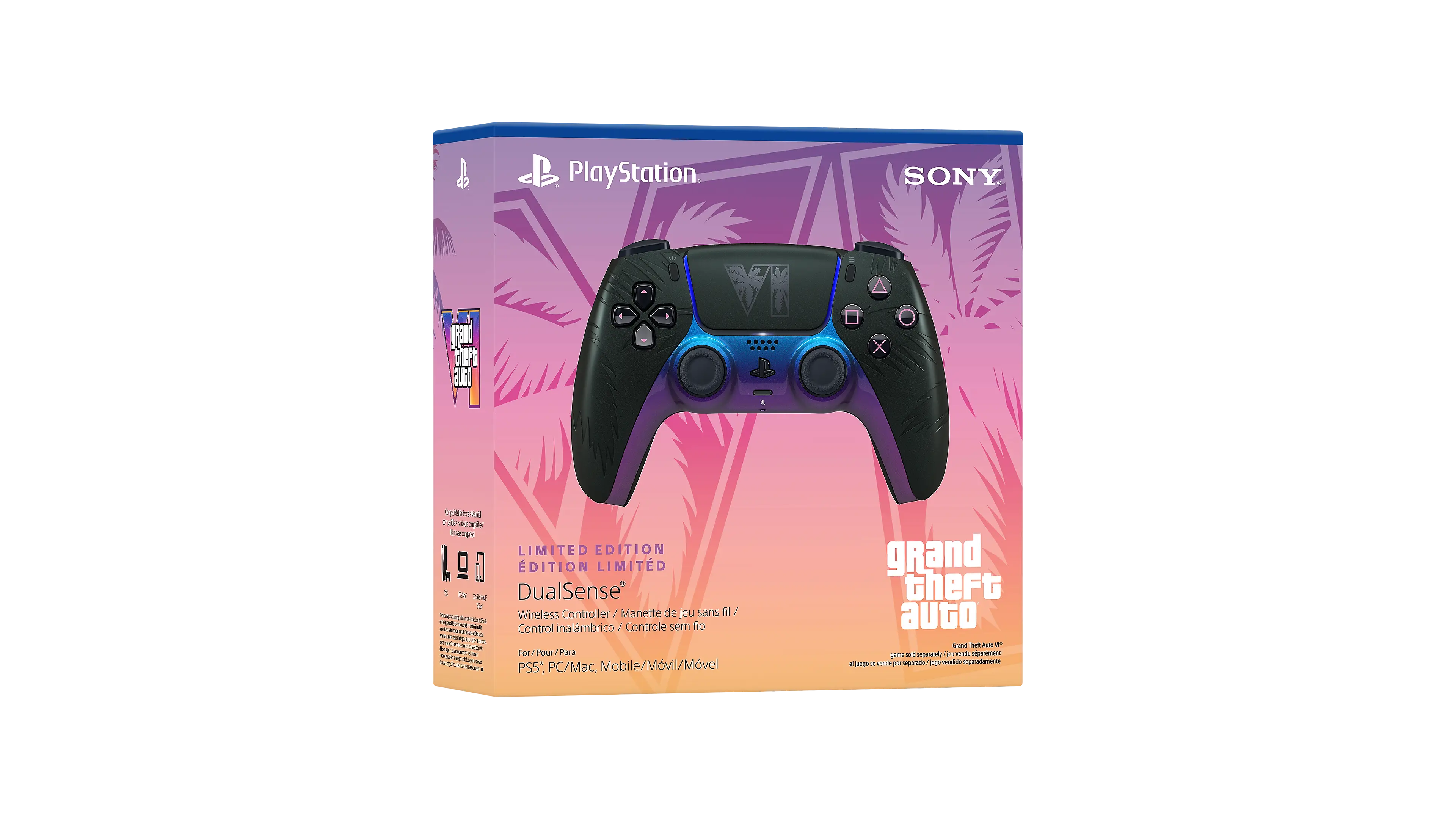 Бездротовий геймпад Sony DualSense - Grand Theft Auto VI Black Limited Edition