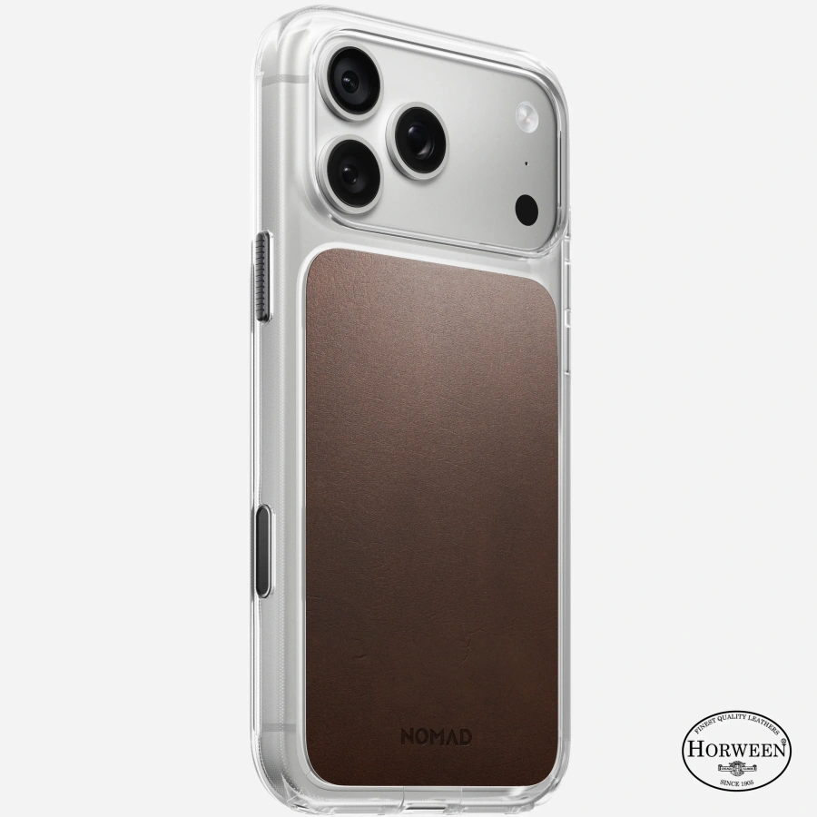Чохол Nomad Clear Horween Leather Case for iPhone 18 Pro/17 Pro - Rustic Brown (NM017774858)