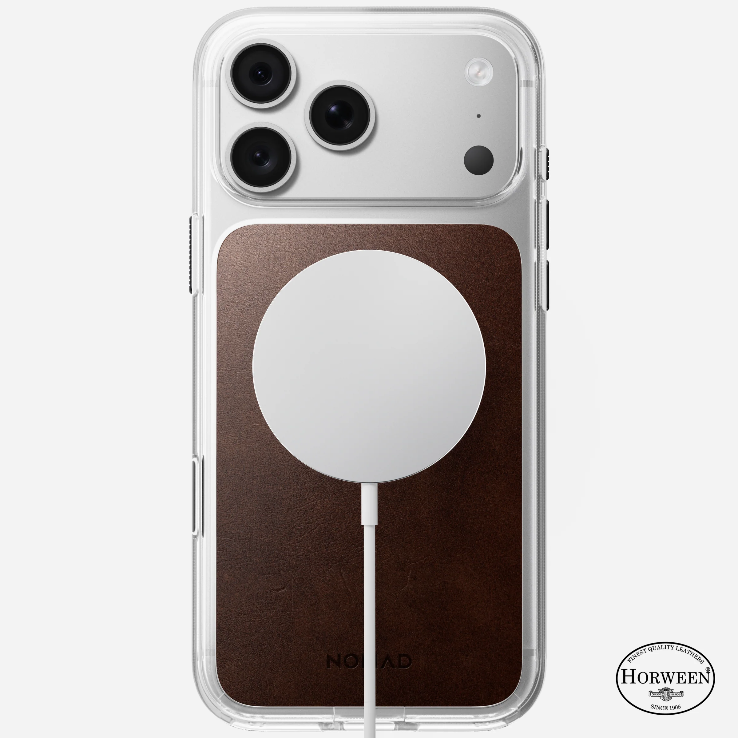 Чохол Nomad Clear Horween Leather Case for iPhone 18 Pro Max/17 Pro Max - Rustic Brown (NM017750858)