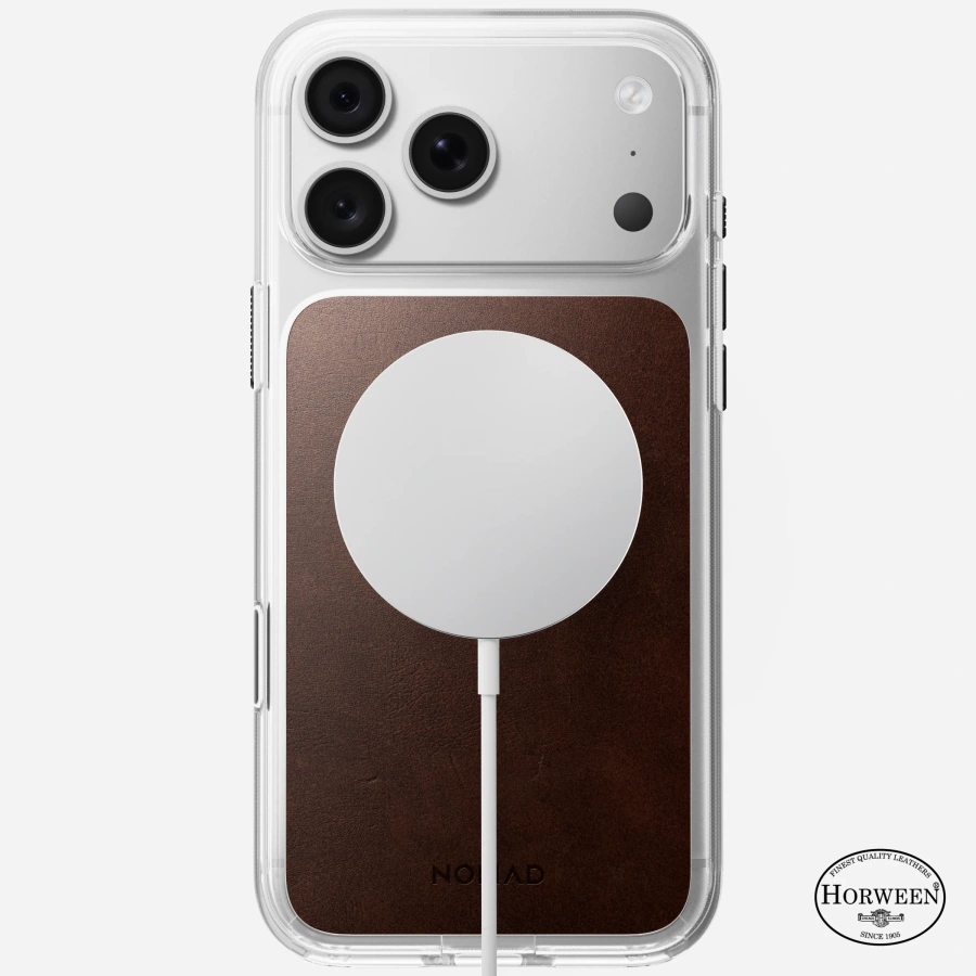 Чохол Nomad Clear Horween Leather Case for iPhone 18 Pro Max/17 Pro Max - Rustic Brown (NM017750858)