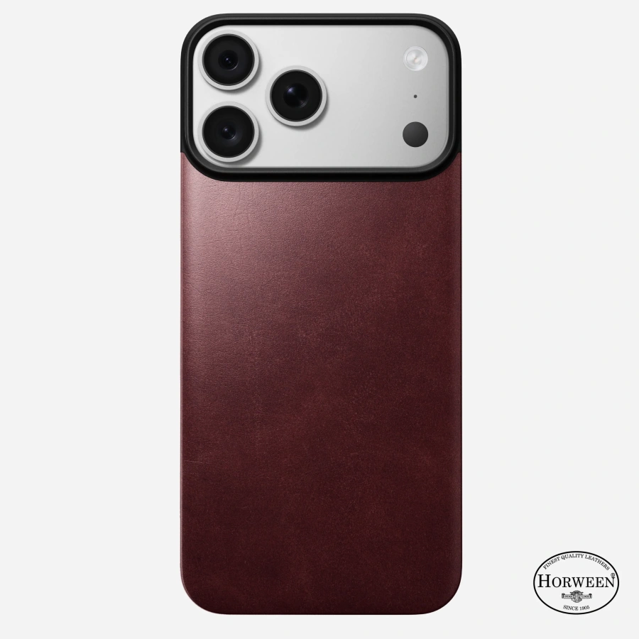 Чехол Nomad Magnetic Horween Leather Back Case for iPhone 18 Pro/17 Pro - Burgundy Chromexcel [Limited Edition] (NM009391858)