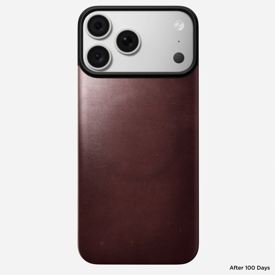 Чехол Nomad Magnetic Horween Leather Back Case for iPhone 18 Pro/17 Pro - Burgundy Chromexcel [Limited Edition] (NM009391858)