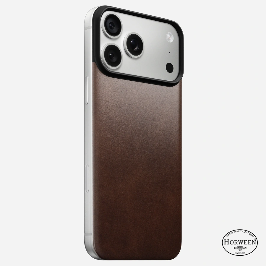 Чехол Nomad Magnetic Horween Leather Back Case for iPhone 18 Pro/17 Pro - Rustic Brown (NM009384858)