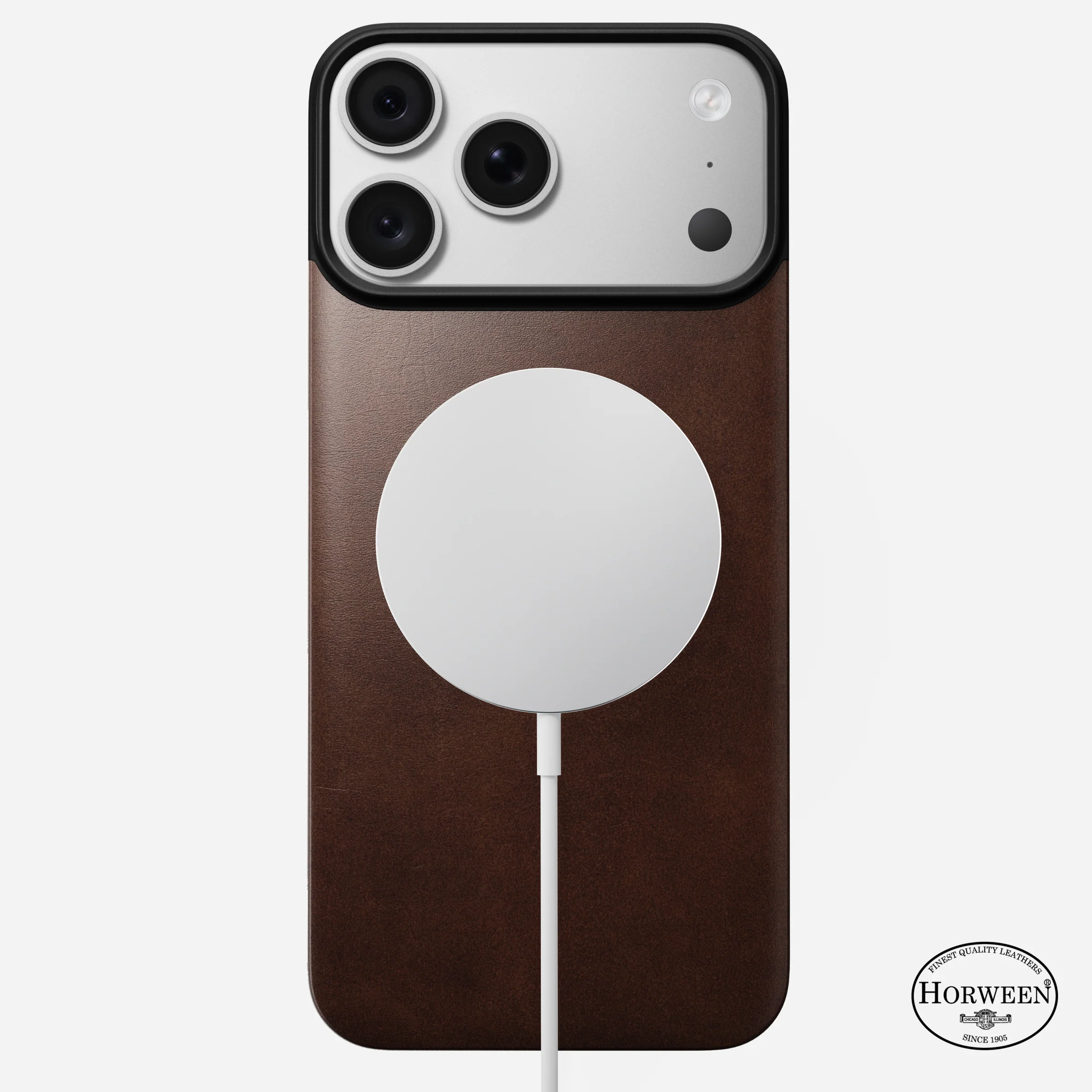 Чехол Nomad Magnetic Horween Leather Back Case for iPhone 18 Pro/17 Pro - Rustic Brown (NM009384858)
