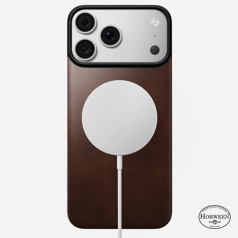 Чехол Nomad Magnetic Horween Leather Back Case for iPhone 18 Pro/17 Pro - Rustic Brown (NM009384858)