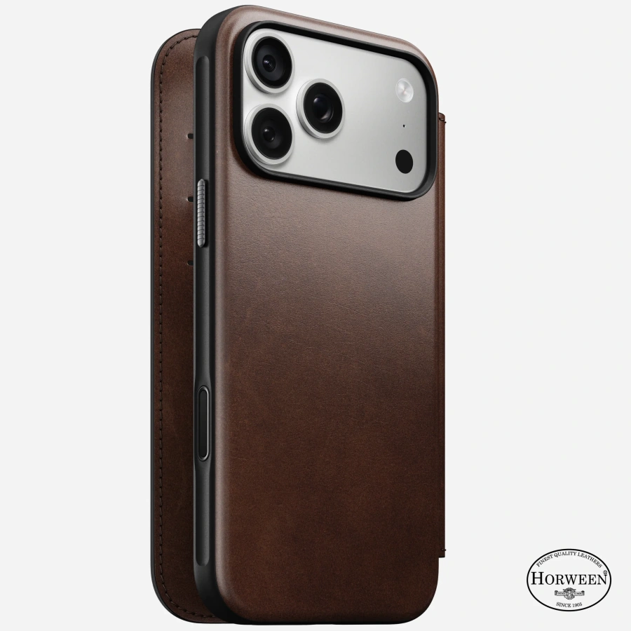 Чохол Nomad Modern Horween Leather Folio Case for iPhone 18 Pro/17 Pro - Rustic Brown (NM009056858)