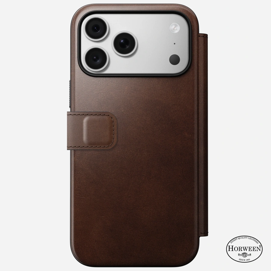 Чохол Nomad Modern Horween Leather Folio Case for iPhone 18 Pro/17 Pro - Rustic Brown (NM009056858)