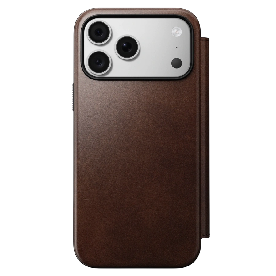 Чохол Nomad Modern Horween Leather Folio Case for iPhone 18 Pro/17 Pro - Rustic Brown (NM009056858)