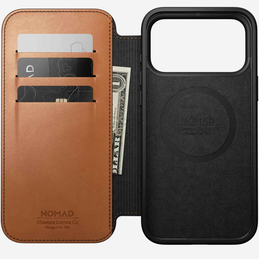 Чохол Nomad Modern Horween Leather Folio Case for iPhone 18 Pro/17 Pro - Saddle (NM009070858)