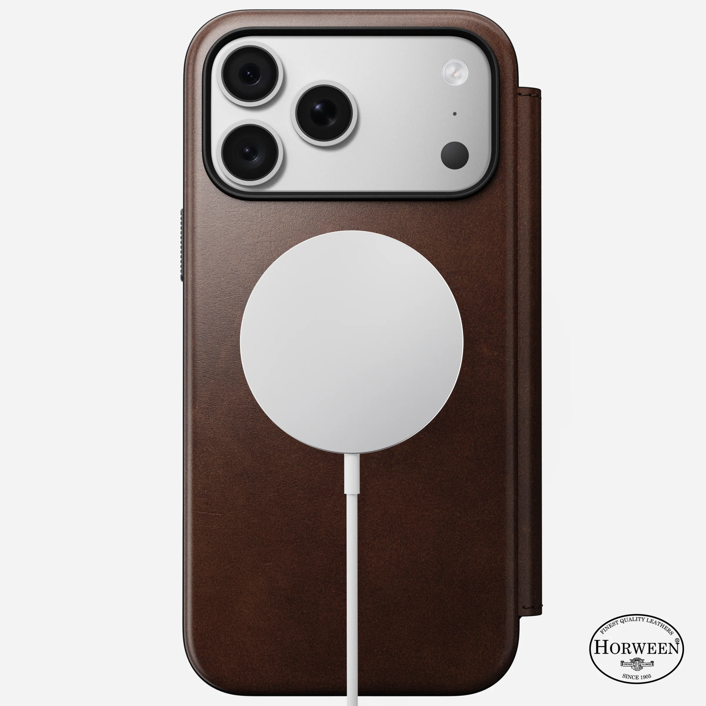 Чохол Nomad Modern Horween Leather Folio Case for iPhone 18 Pro Max/17 Pro Max - Rustic Brown (NM017996858)
