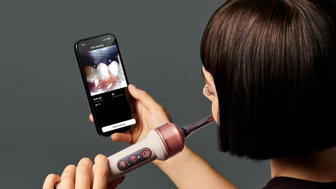 Електрична зубна щітка з камерою та іригатором Dyson CameraJet - Ceramic Pink (638165-91) EU