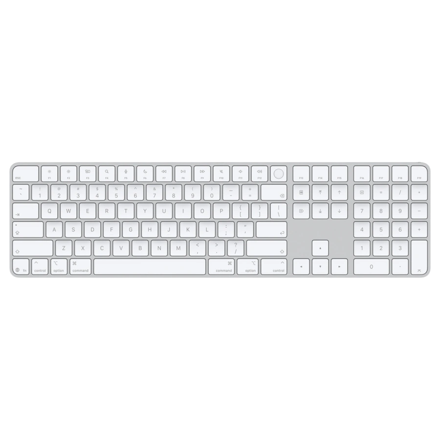 Клавиатура Apple Magic Keyboard with Touch ID and Numeric Keypad for Mac models with Apple silicon [USB–C] 2026 - US English - White Keys (MJM64)