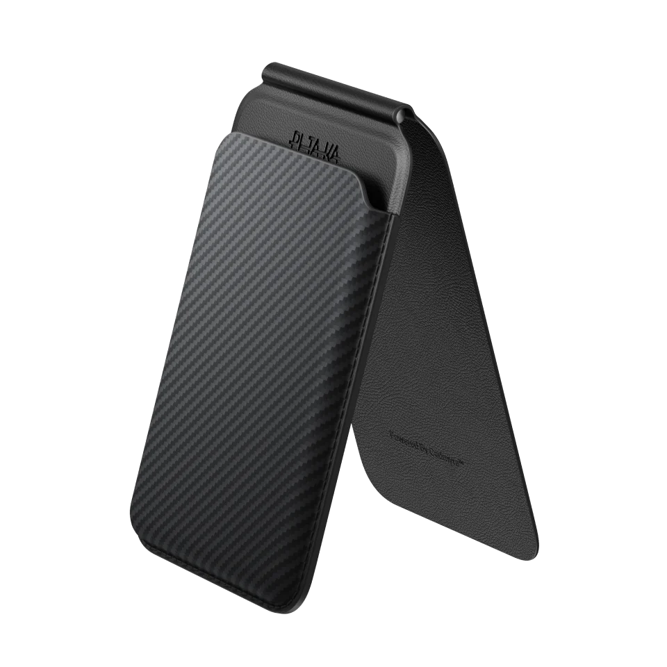 Магнітний гаманець-підставка Pitaka Magnetic Stand Woven Wallet - 600D Black/Grey [Twill]