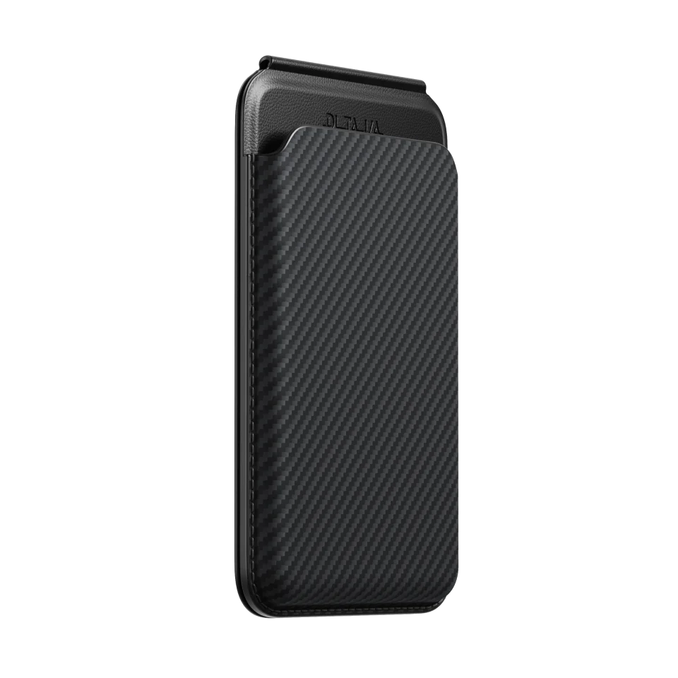 Магнітний гаманець-підставка Pitaka Magnetic Stand Woven Wallet - 600D Black/Grey [Twill]