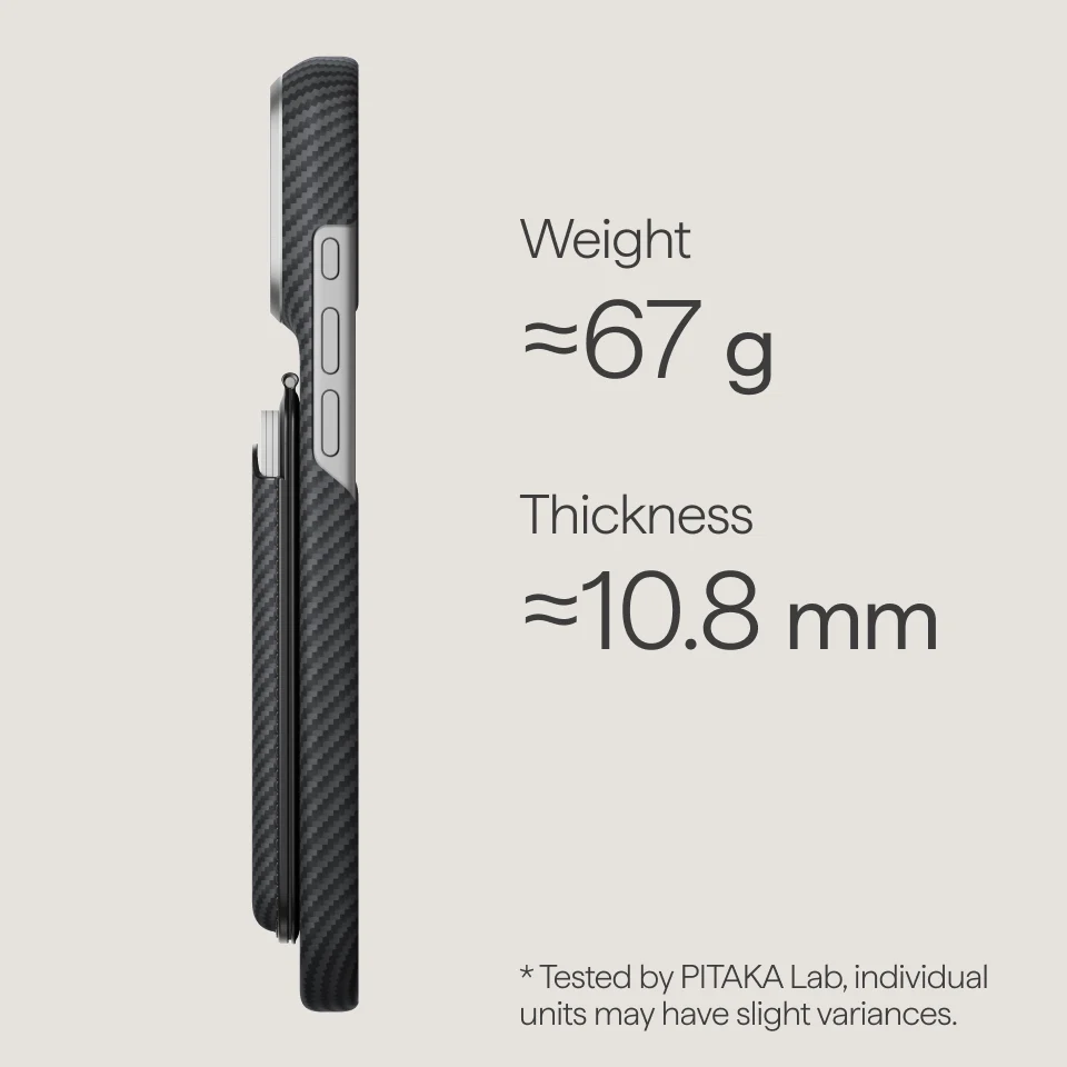 Магнітний гаманець-підставка Pitaka Magnetic Stand Woven Wallet - 600D Black/Grey [Twill]