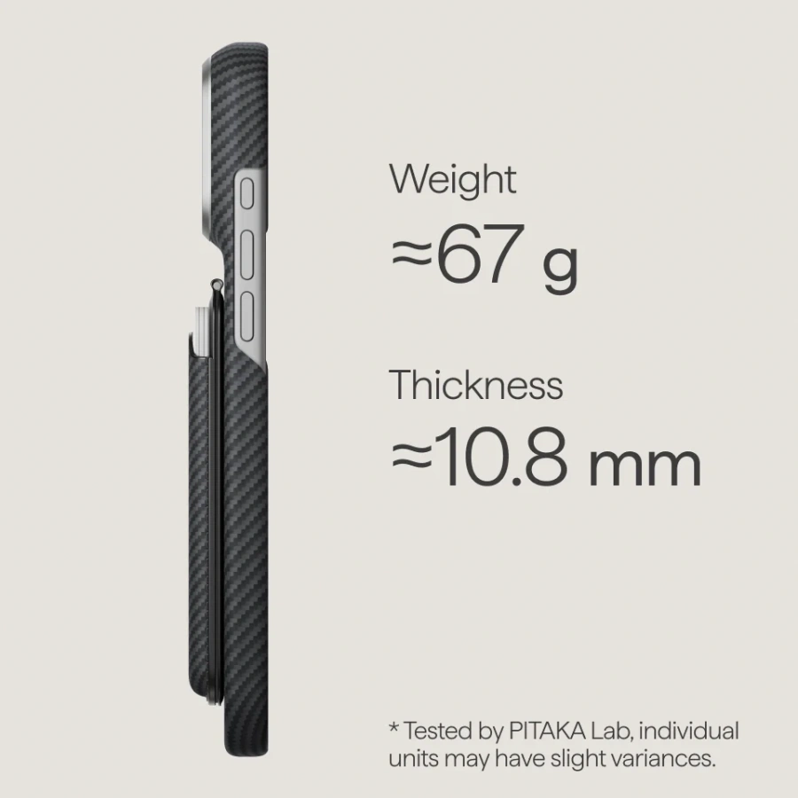 Магнітний гаманець-підставка Pitaka Magnetic Stand Woven Wallet - 600D Black/Grey [Twill]