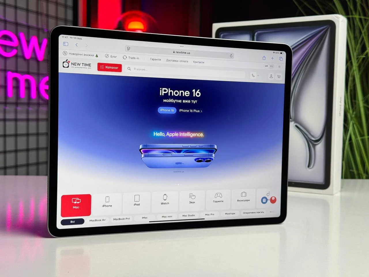 ВІТРИННИЙ Планшет Apple iPad Air 13'' M3 2025 Wi-Fi + Cellular 128GB Space Gray (MCJ14) - Стан: ідеальний | Акумулятор: 100% | Комплектація: повний | Гарантія: 3 міс.