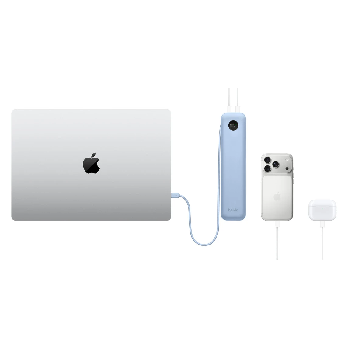 Павербанк Belkin UltraCharge Pro Powerbank 20000mAh 70W with Integrated Cable - Blue (745883964529)