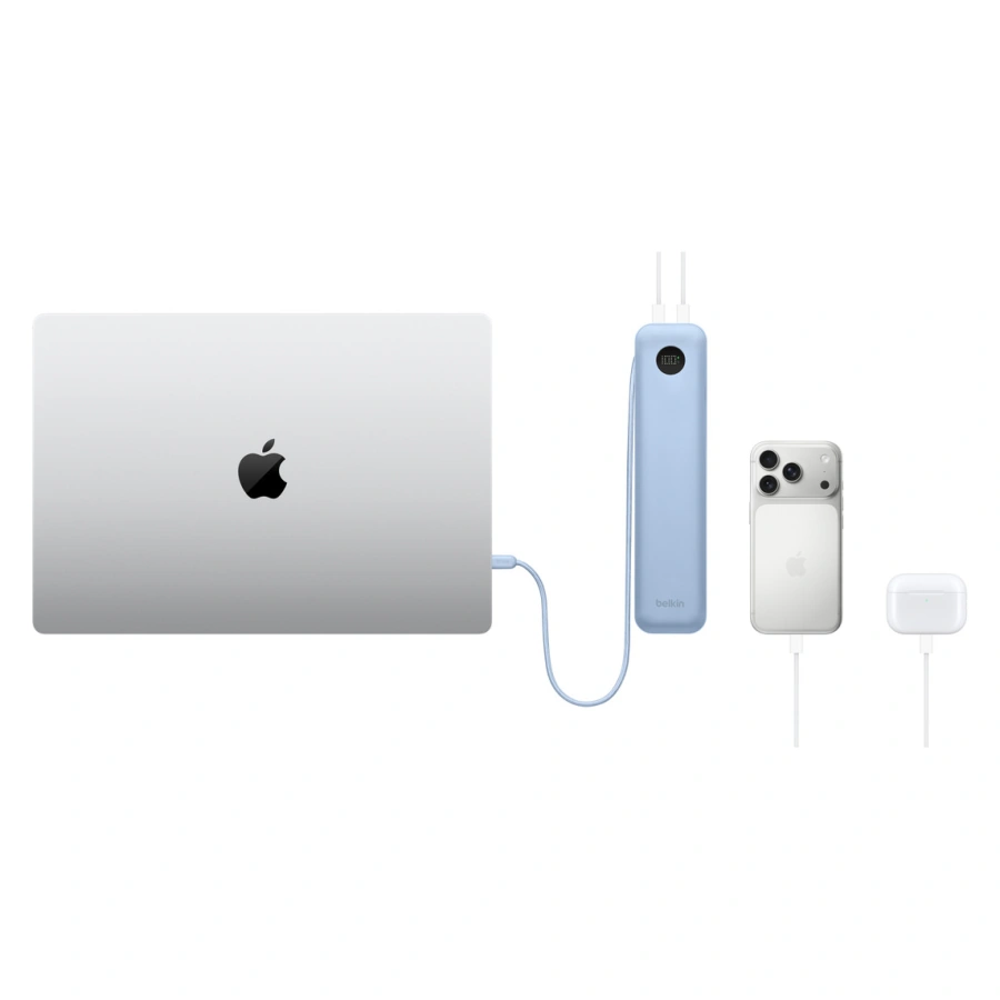 Павербанк Belkin UltraCharge Pro Powerbank 20000mAh 70W with Integrated Cable - Blue (745883964529)
