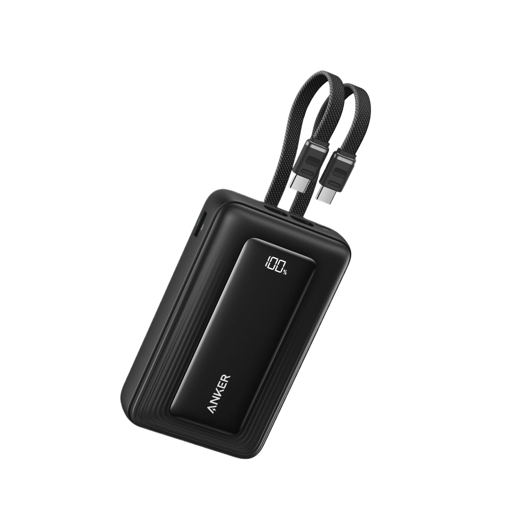Павербанк со встроенными кабелями Anker Zolo Power Bank 20000mAh 45W with Built-In Dual USB-C Cables - Black (A110MH12)
