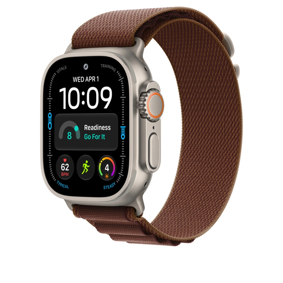 Ремінець Apple Alpine Loop Burgundy - Natural Titanium Finish для Apple Watch 44/45/46/49mm - Large (MK7F4)