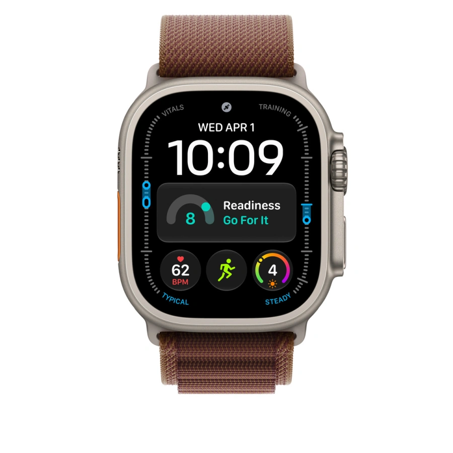 Ремінець Apple Alpine Loop Burgundy - Natural Titanium Finish для Apple Watch 44/45/46/49mm - Large (MK7F4)