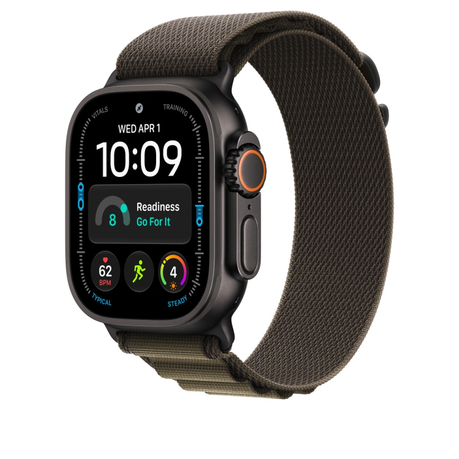 Ремінець Apple Alpine Loop Dark Olive - Black Titanium Finish для Apple Watch 44/45/46/49mm - Medium (MKDX4)