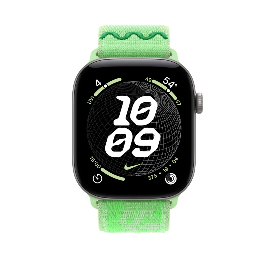 Ремінець Apple Green Spark Nike Sport Loop для Apple Watch 44/45/46/49mm (MKV34)