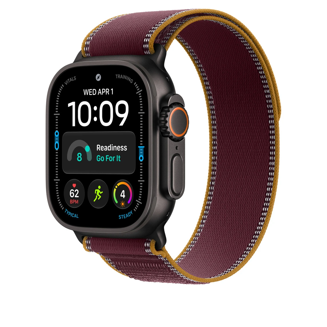 Ремінець Apple Trail Loop Burgundy - Black Titanium Finish для Apple Watch 44/45/46/49mm - M/L (MKA94)