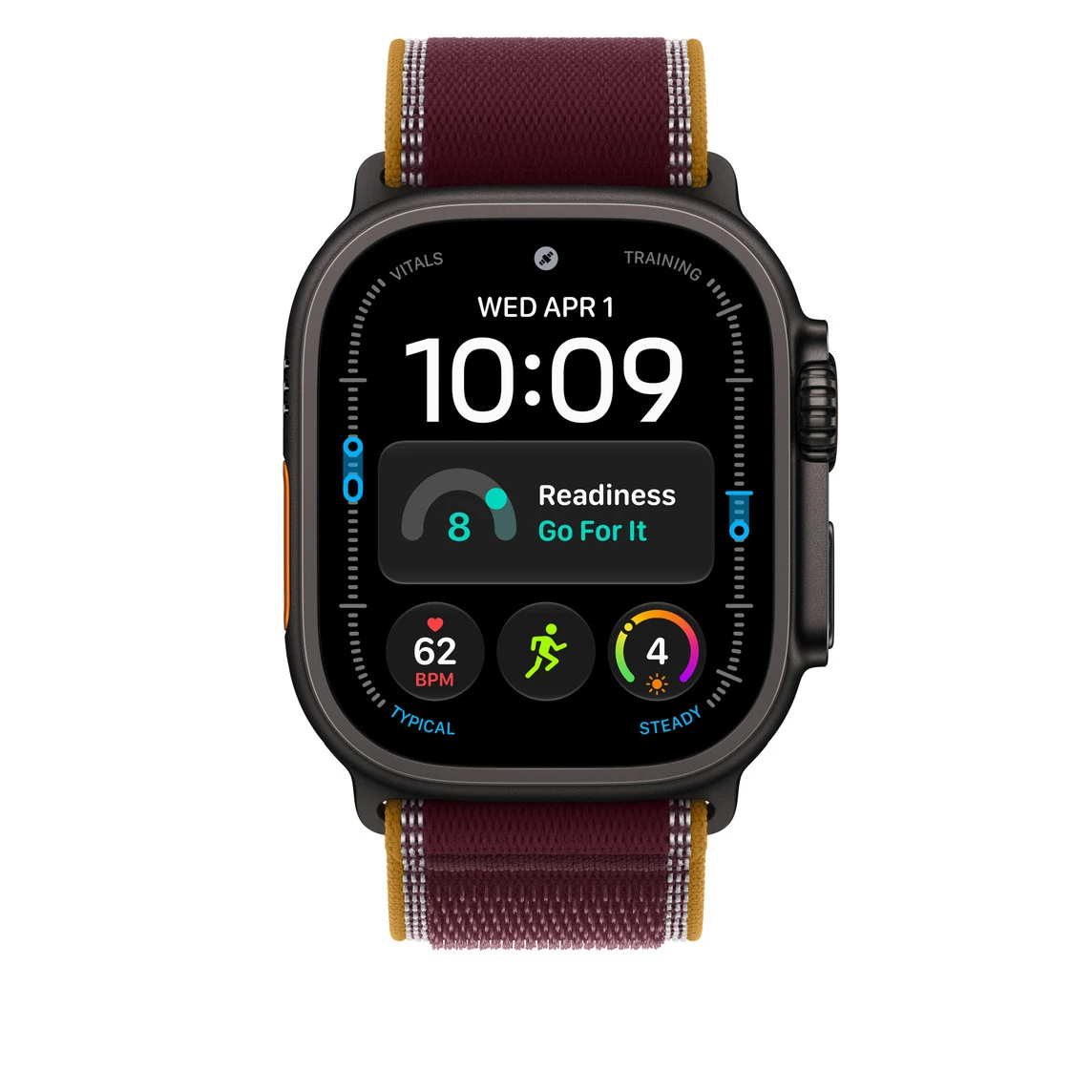 Ремінець Apple Trail Loop Burgundy - Black Titanium Finish для Apple Watch 44/45/46/49mm - M/L (MKA94)