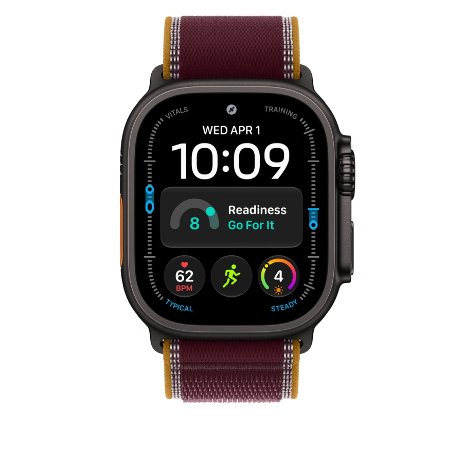 Ремінець Apple Trail Loop Burgundy - Black Titanium Finish для Apple Watch 44/45/46/49mm - M/L (MKA94)
