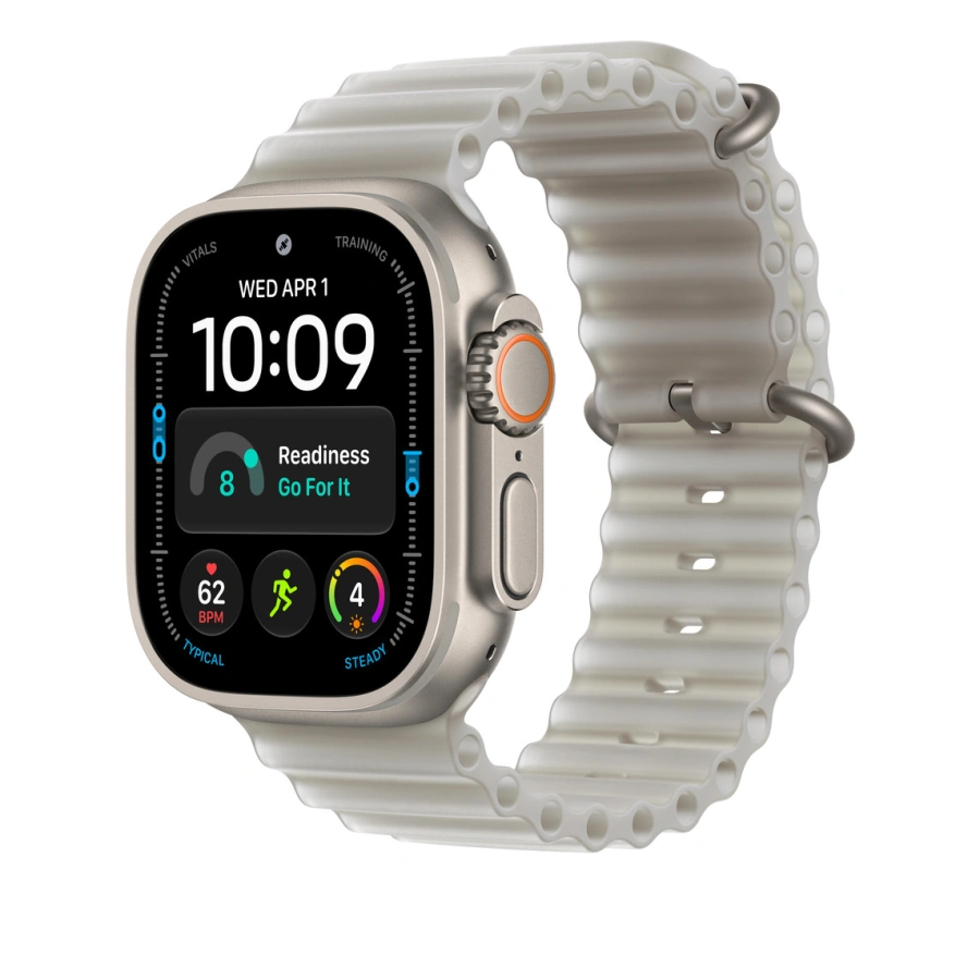 Ремешок Apple Translucent Gray Ocean Band - Natural Titanium Finish для Apple Watch 44/45/46/49mm (MK7K4)