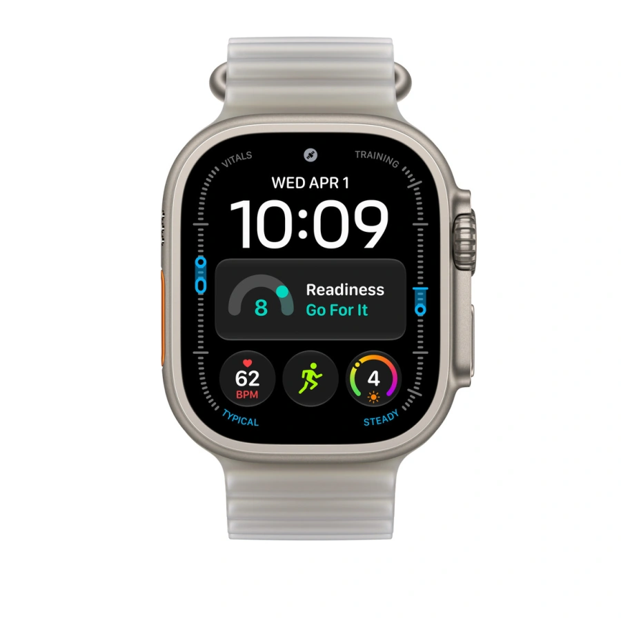 Ремешок Apple Translucent Gray Ocean Band - Natural Titanium Finish для Apple Watch 44/45/46/49mm (MK7K4)