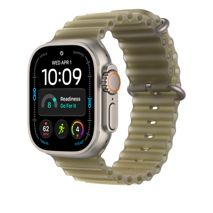 Ремінець Apple Translucent Kelp Ocean Band - Natural Titanium Finish для Apple Watch 44/45/46/49mm (MK7M4)