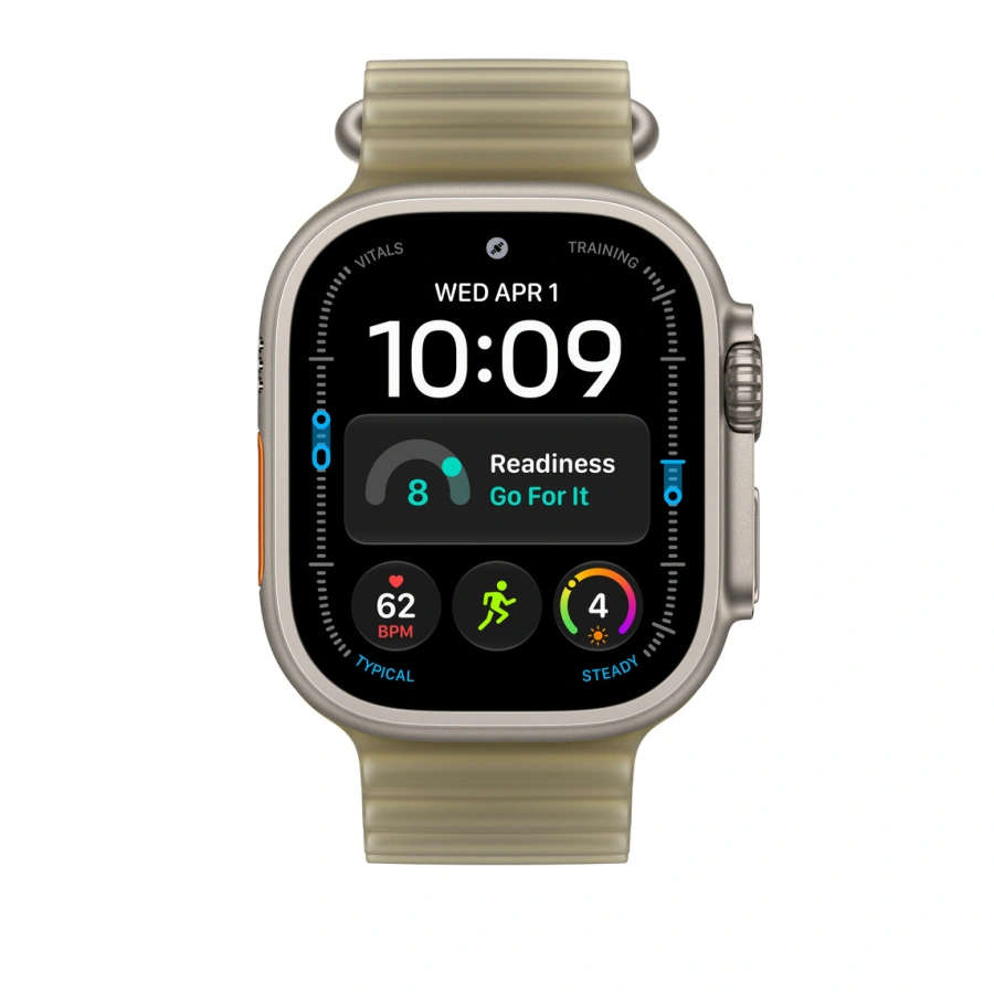 Ремінець Apple Translucent Kelp Ocean Band - Natural Titanium Finish для Apple Watch 44/45/46/49mm (MK7M4)