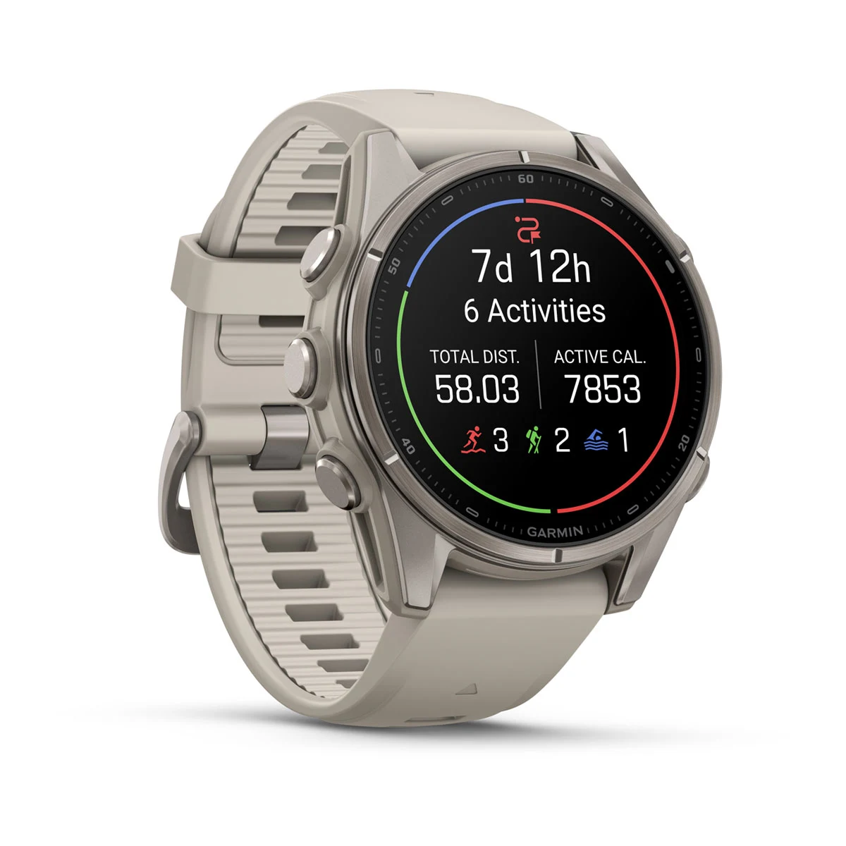 Смарт-годинник Garmin Fenix 9 43mm Titanium with Fog Gray Silicone Band (010-04761-00/01)