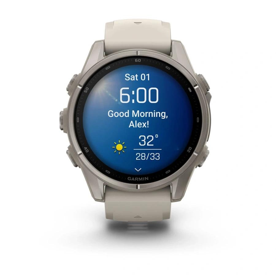 Смарт-годинник Garmin Fenix 9 43mm Titanium with Fog Gray Silicone Band (010-04761-00/01)