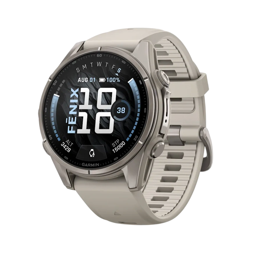 Смарт-годинник Garmin Fenix 9 43mm Titanium with Fog Gray Silicone Band (010-04761-00/01)