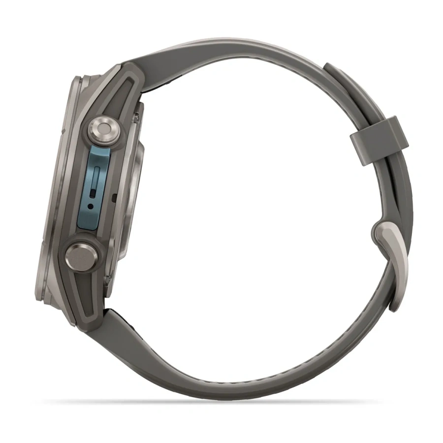 Смарт-годинник Garmin Fenix 9 43mm Titanium with Pebble Gray Silicone Band (010-04761-10/11)
