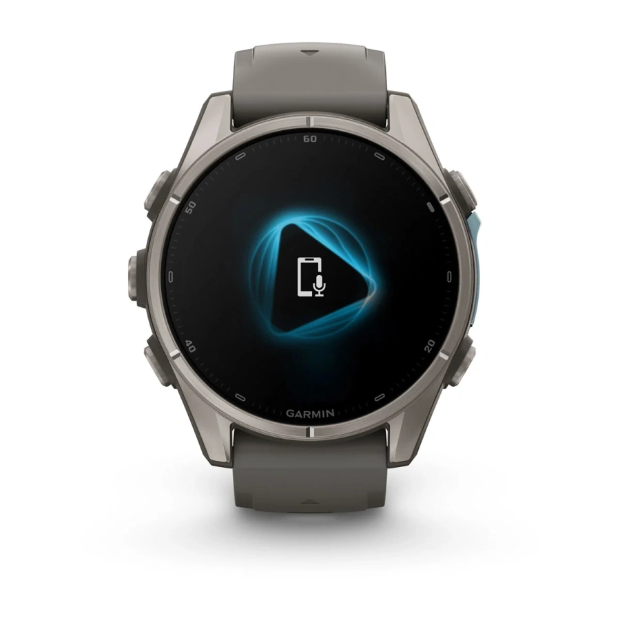 Смарт-годинник Garmin Fenix 9 43mm Titanium with Pebble Gray Silicone Band (010-04761-10/11)