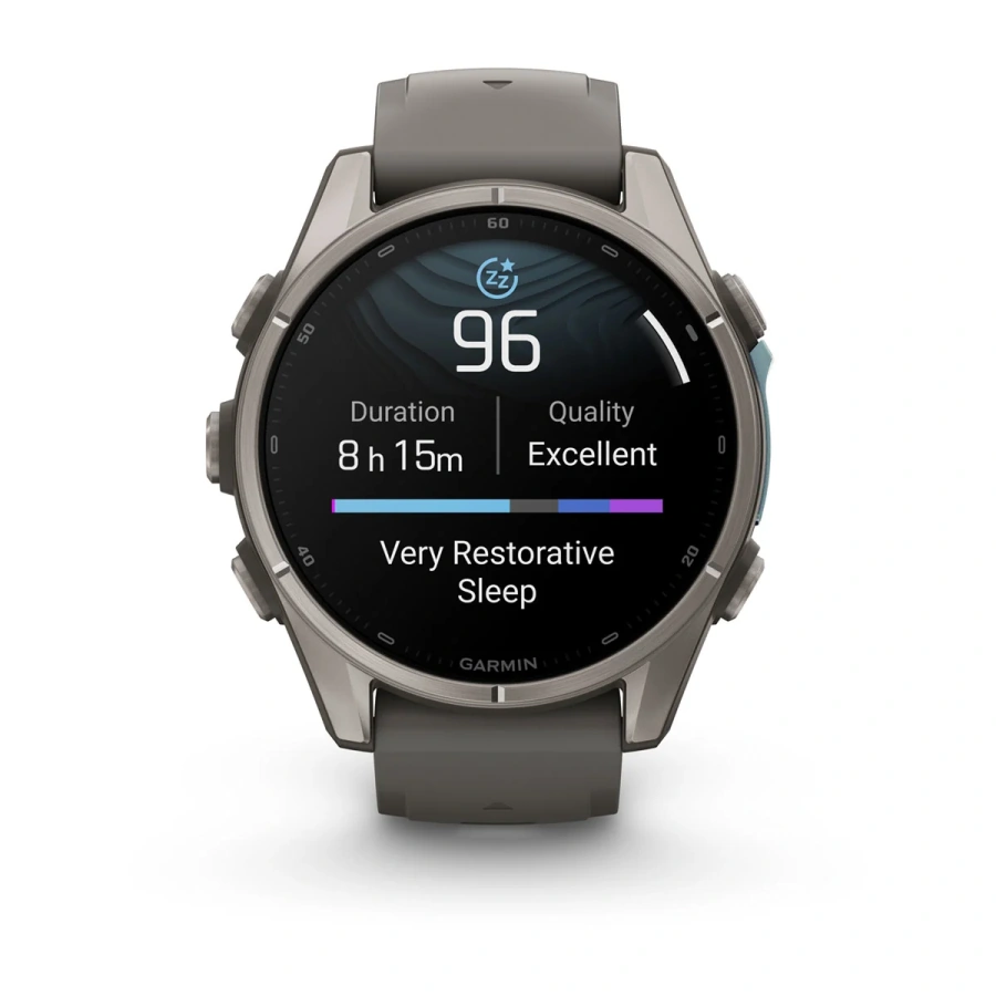 Смарт-годинник Garmin Fenix 9 43mm Titanium with Pebble Gray Silicone Band (010-04761-10/11)