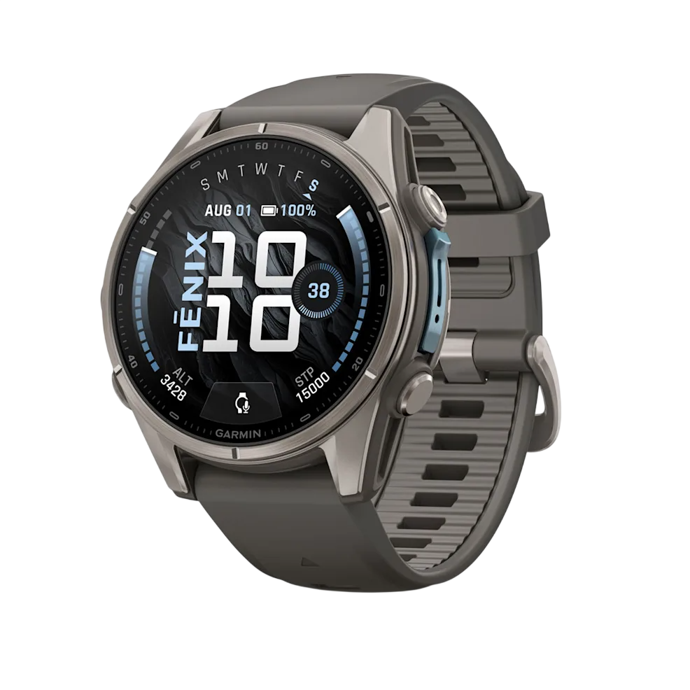 Смарт-годинник Garmin Fenix 9 43mm Titanium with Pebble Gray Silicone Band (010-04761-10/11)