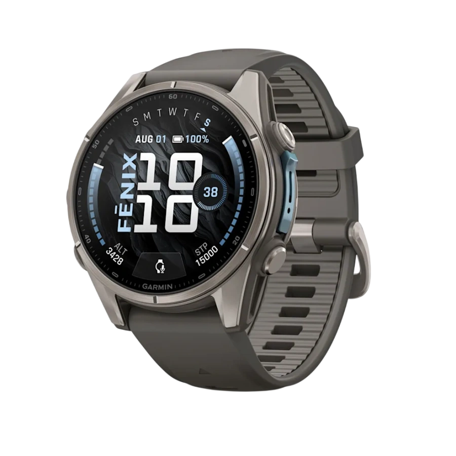 Смарт-годинник Garmin Fenix 9 43mm Titanium with Pebble Gray Silicone Band (010-04761-10/11)