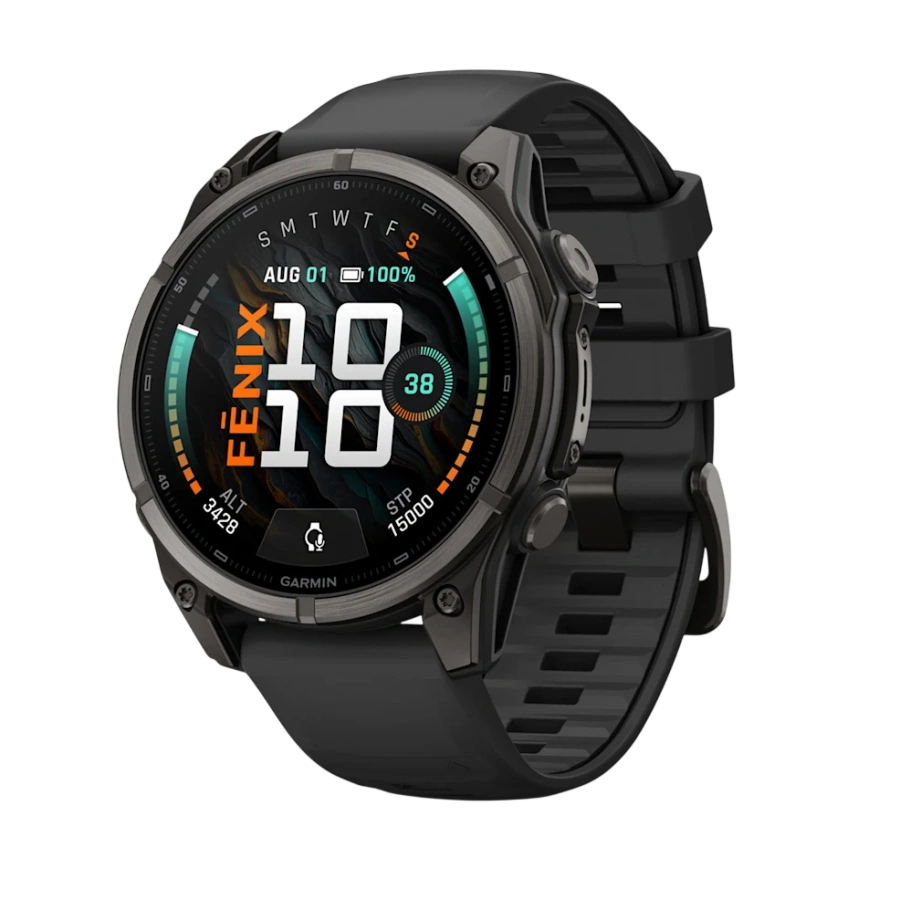 Смарт-годинник Garmin Fenix 9 47mm Carbon Gray DLC Titanium with Black Silicone Band (010-04762-10/11)