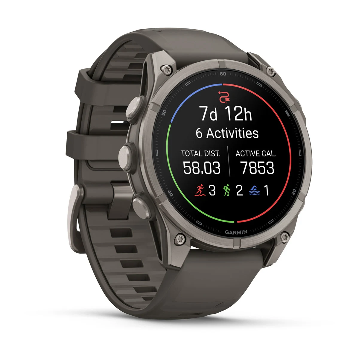 Смарт-годинник Garmin Fenix 9 47mm Titanium with Pebble Gray Silicone Band (010-04762-00/01)